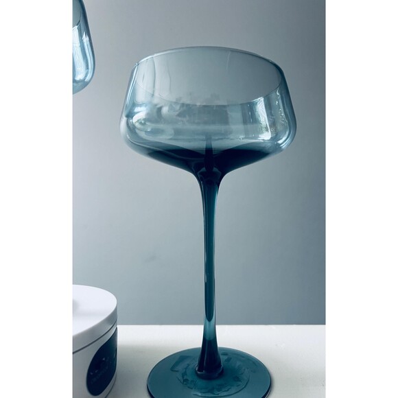 Curated Mid-Century Glassware | Coupe Cocktail Glasses w/ Vintage Asteroid Bowls - Picture 9 of 11